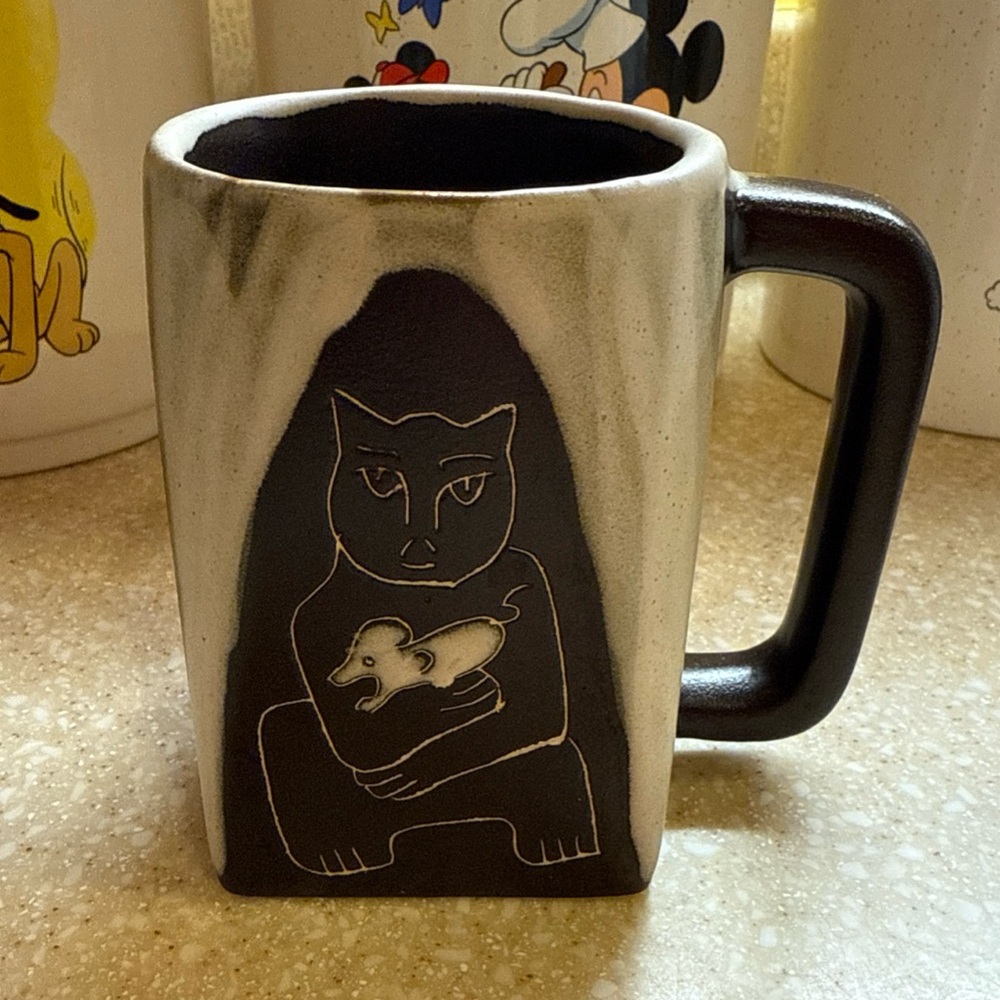Mara Mex Stylish Black and Gray Cat Mug
